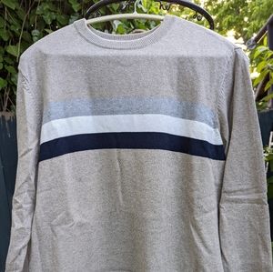 Roots Striped Sweater, Beige, Men's Medium